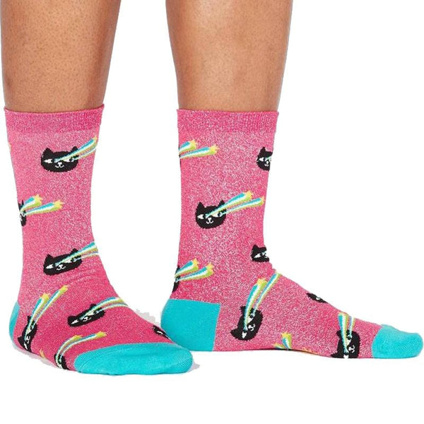 スパッツ・レギンス MARNI Women Socks SKMC0152MQUFU126STC06 Pink Pew Pew Women's Crew Socks - Johns Crazy Socks