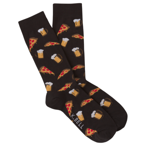 Pizza & Beer Men's Crew Socks Black