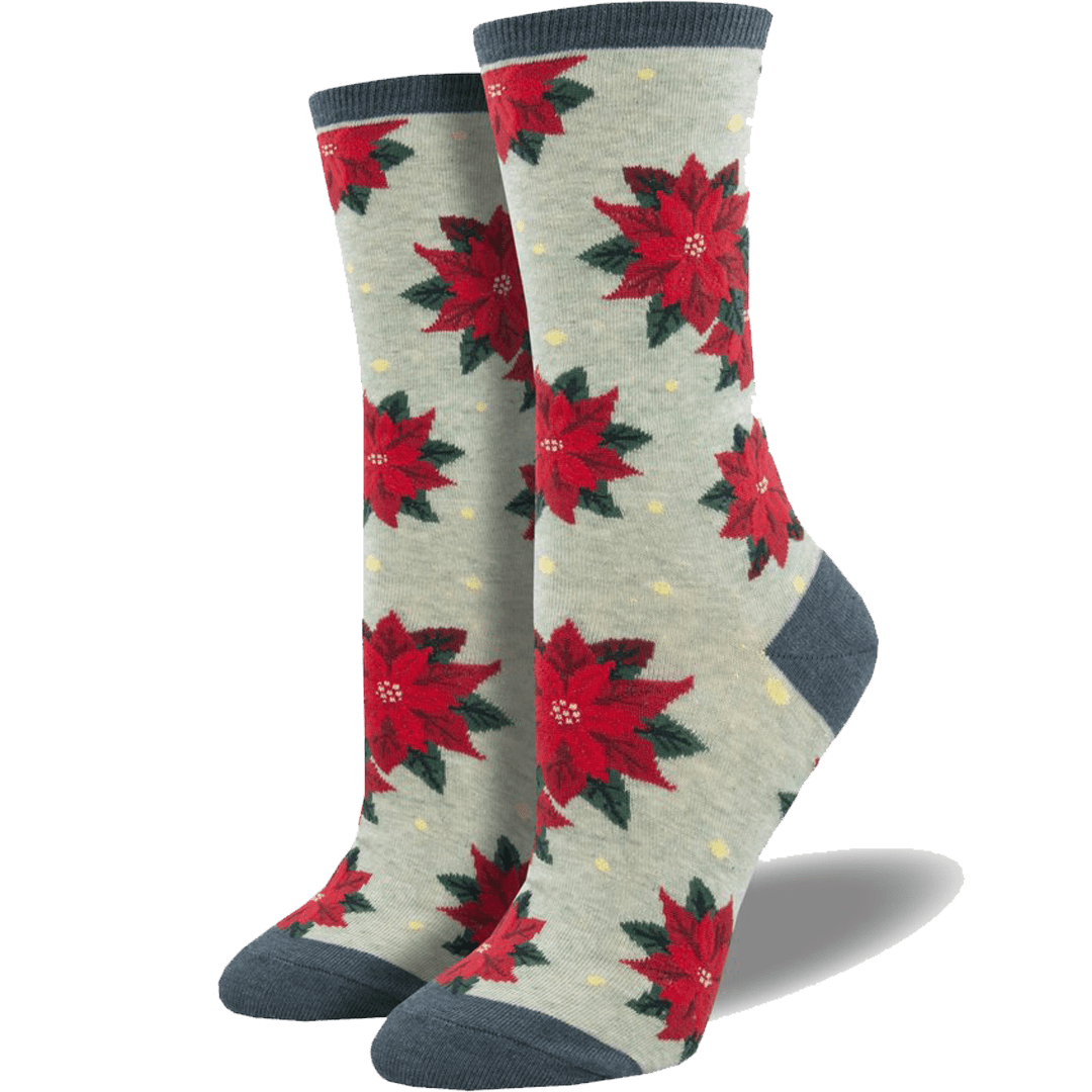 Poinsettia Women&#39;s Crew Sock Mint