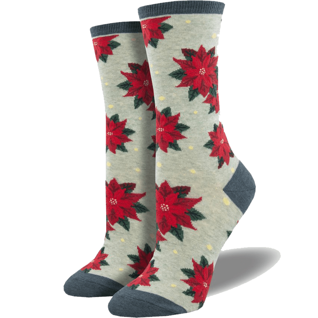 Poinsettia Women's Crew Sock Mint