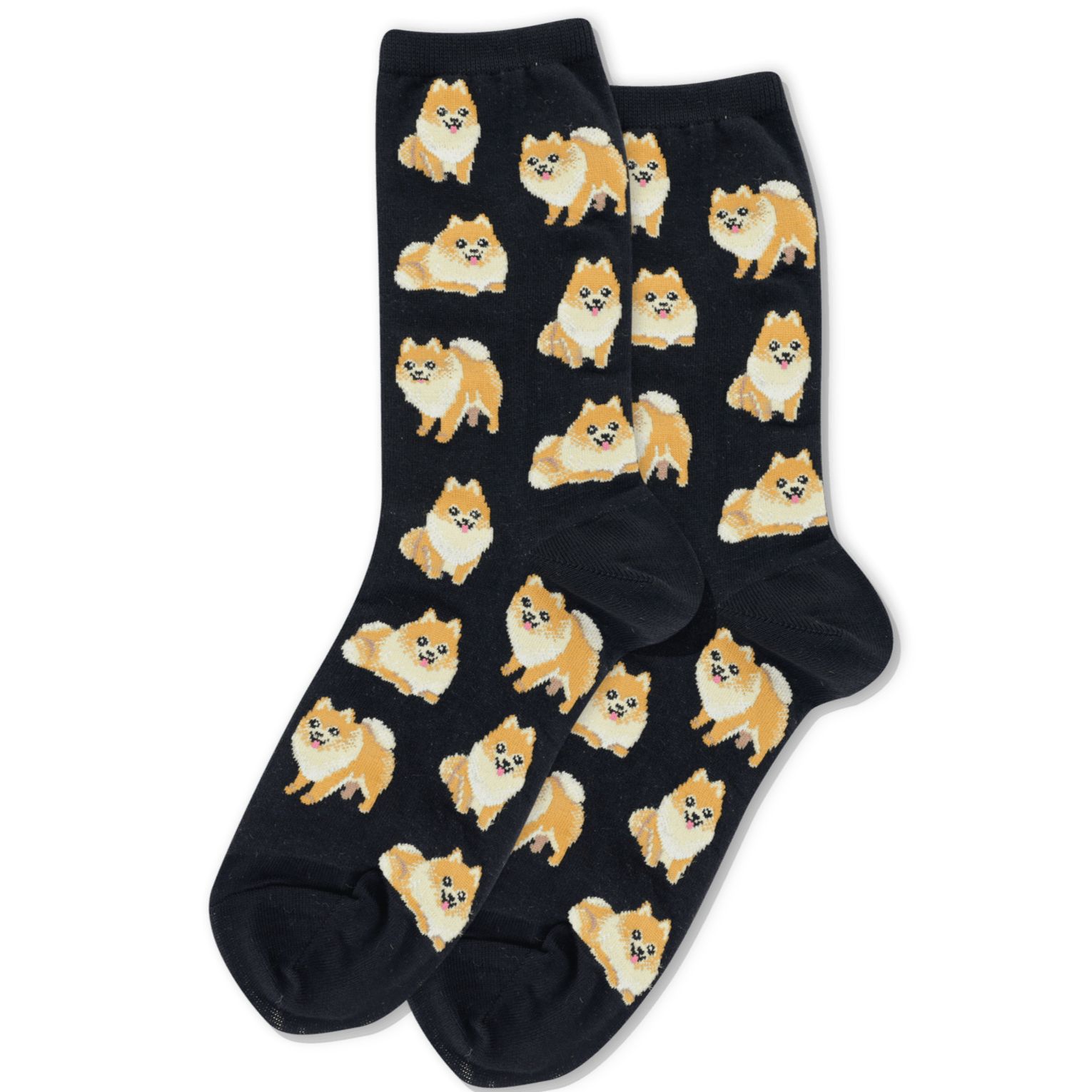 Pomeranian Women's Crew Socks Black
