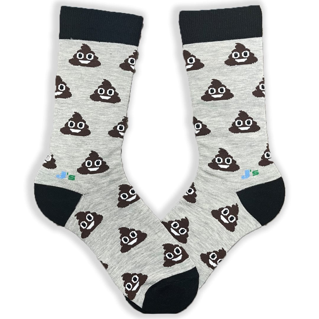 Poop Emoji Men&#39;s Crew Socks Grey