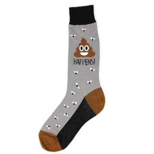 Poop Happens Men's Crew Socks Grey