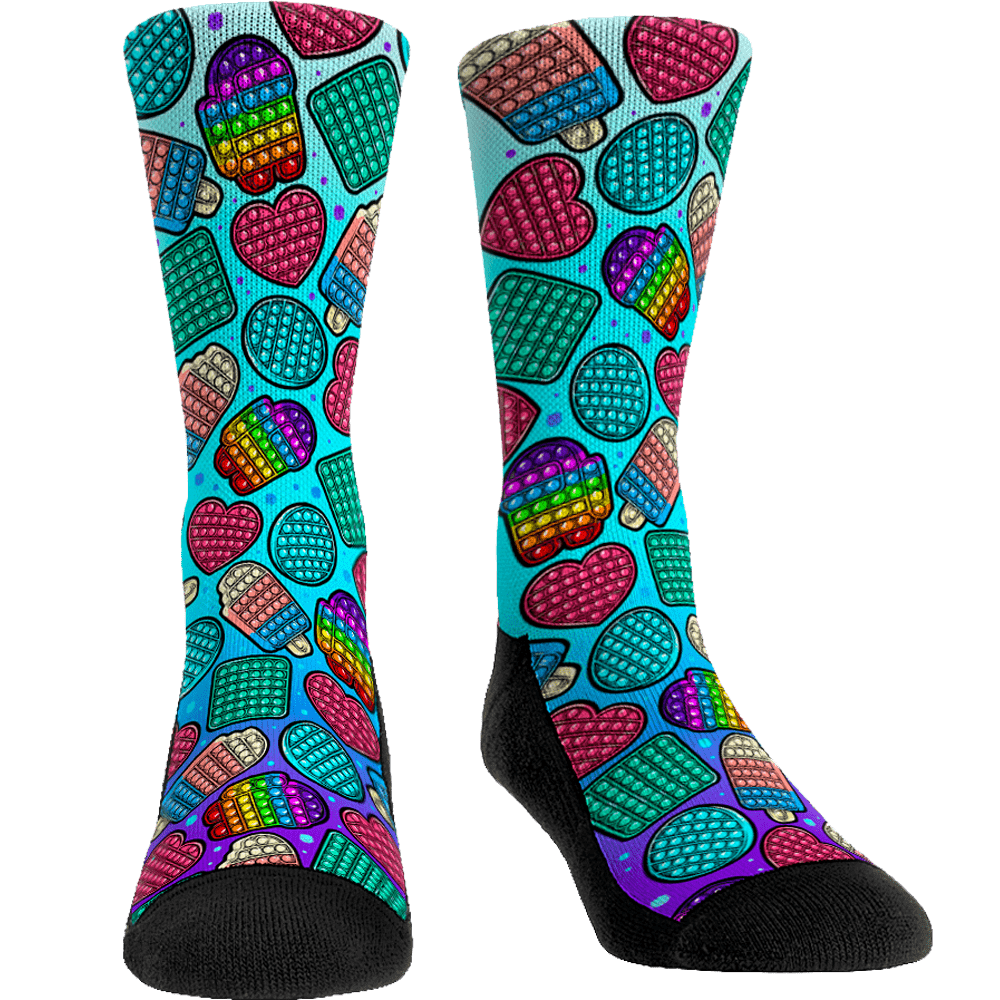 Pop It Fidgets All Over Crew Socks Men's / Multi Print