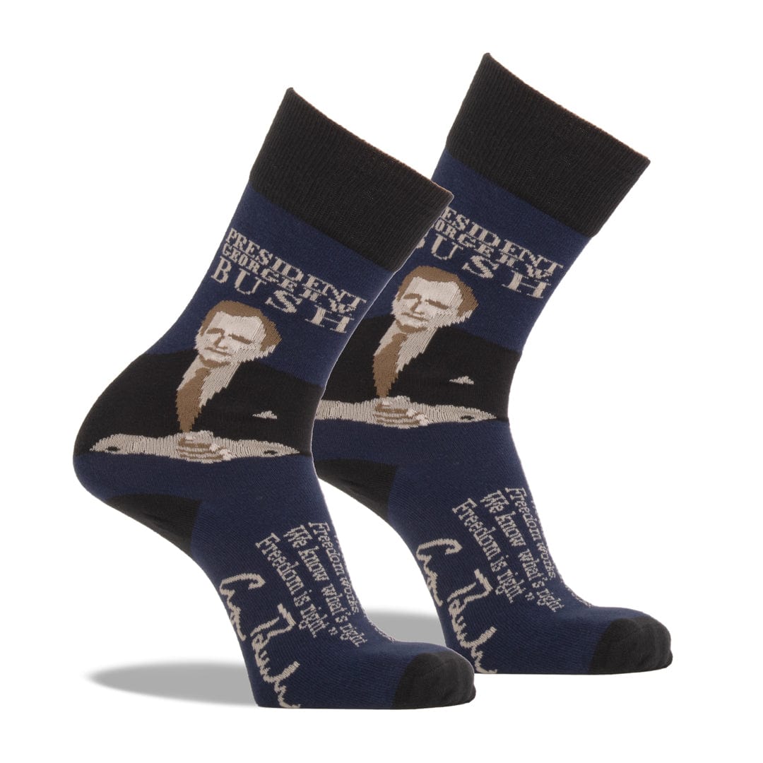 President George H.W. Bush Tribute Socks Unisex Crew Sock Navy