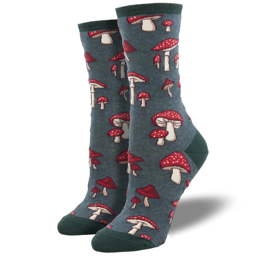 Pretty Fly For A Fungi Women's Crew Socks Green