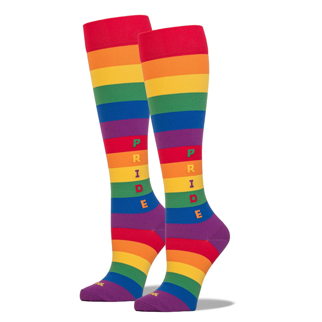 Pride Compression Women's Knee High Sock Rainbow