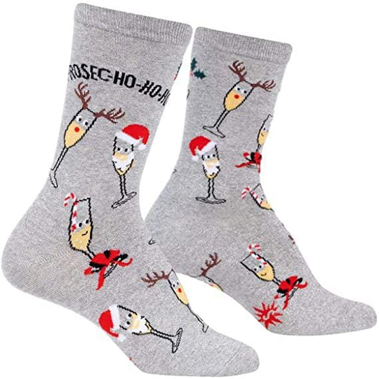 Prosec-ho-ho Women's Crew Sock Grey