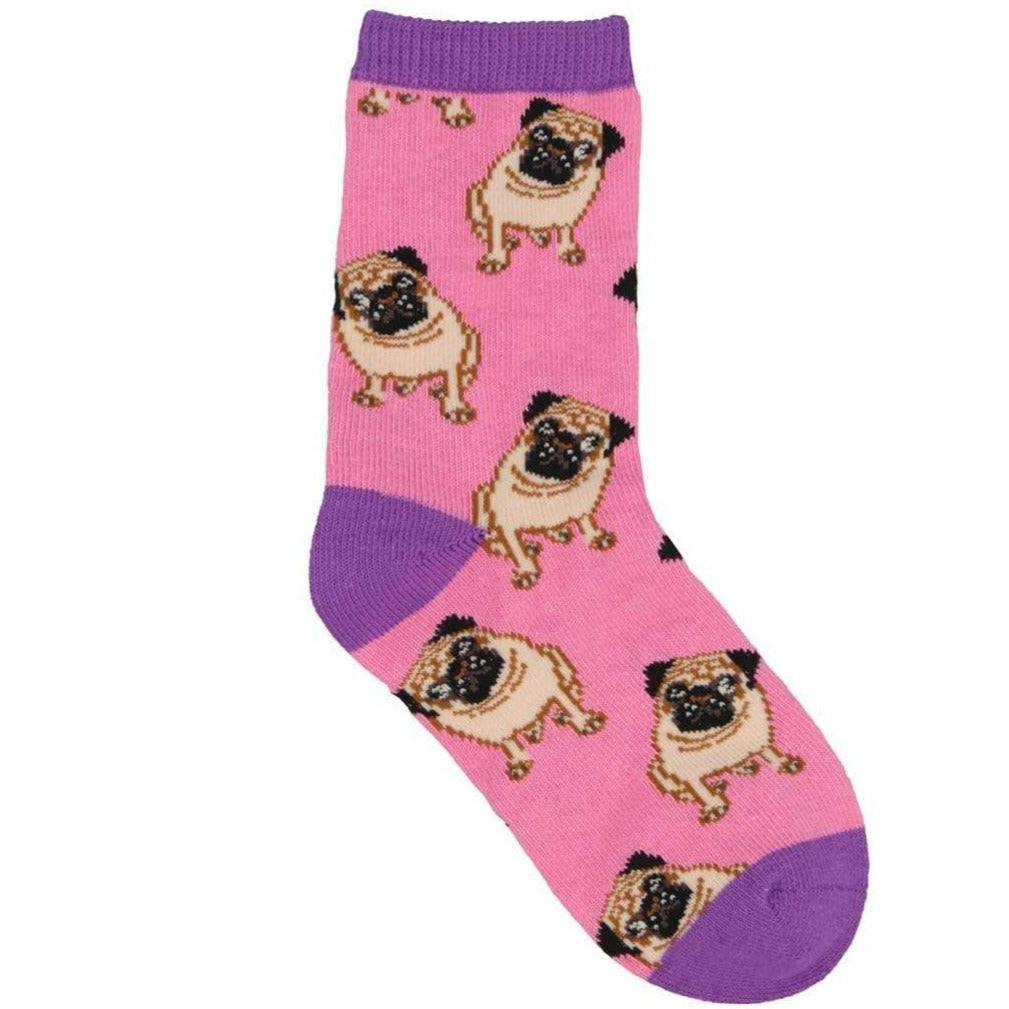 Pug Kid's Crew Sock 12-24