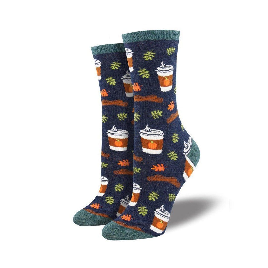 Pumpkin Spice Up Your Life Socks Women's Crew Sock Navy