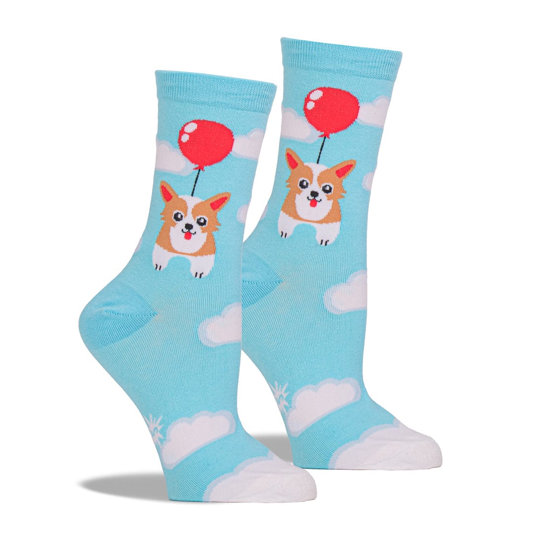 Pup, Pup, and Away Women's Crew Sock Blue / 9-11