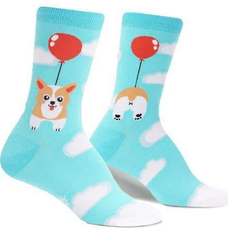 Pup, Pup, and Away Women's Crew Sock Blue / 9-11