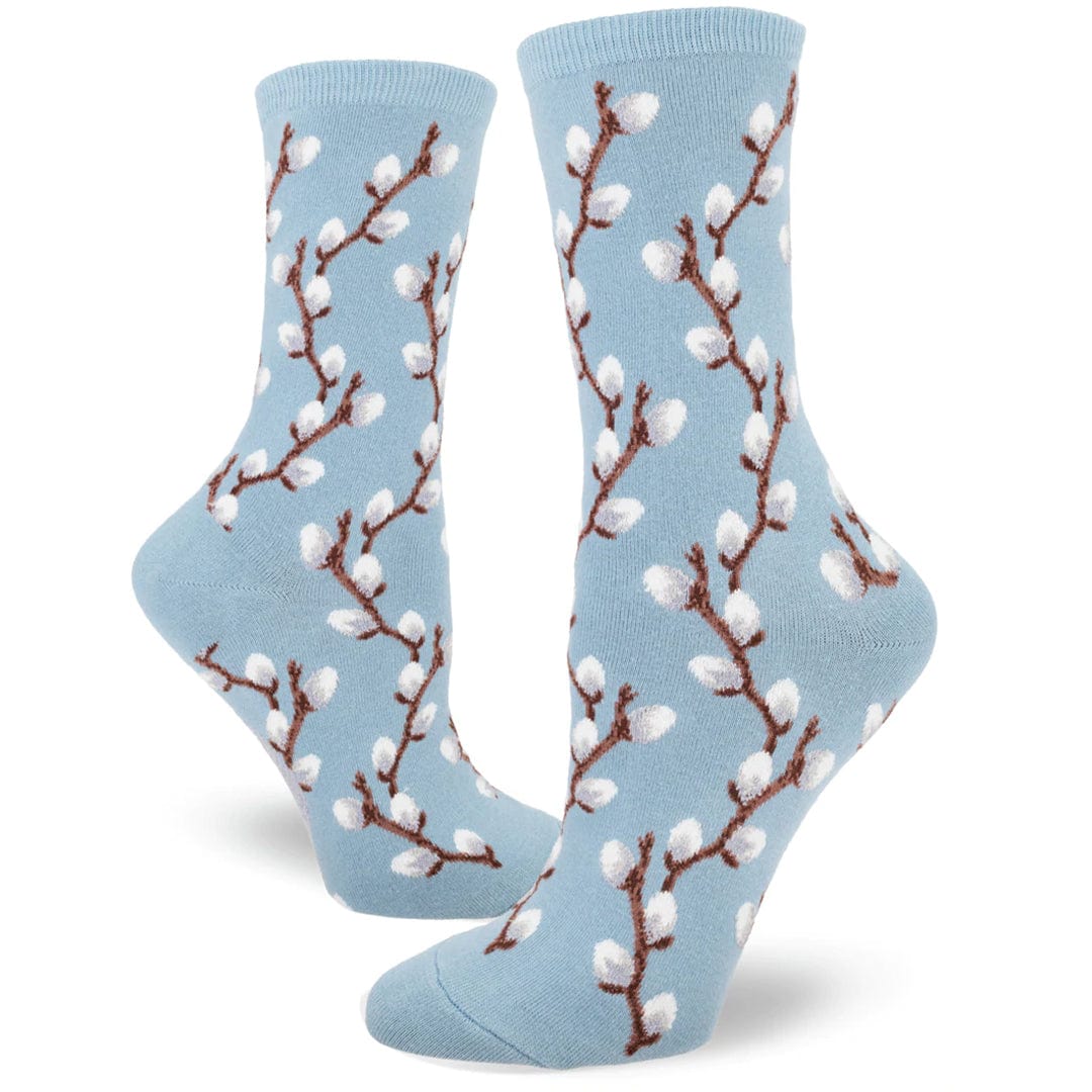 Pussy Willow Women's Crew Socks Blue