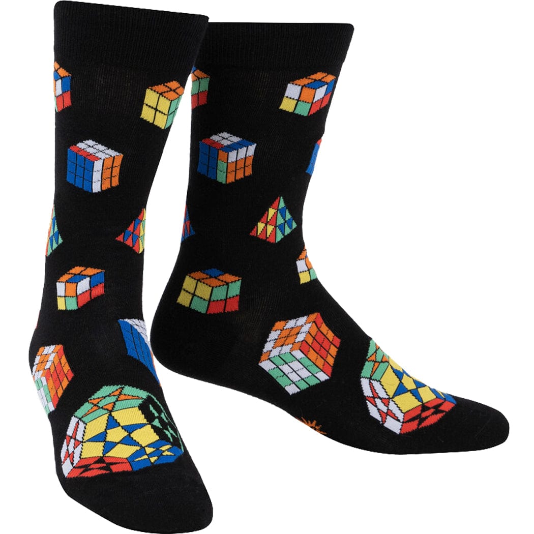 Puzzle Box Men's Crew Socks Black