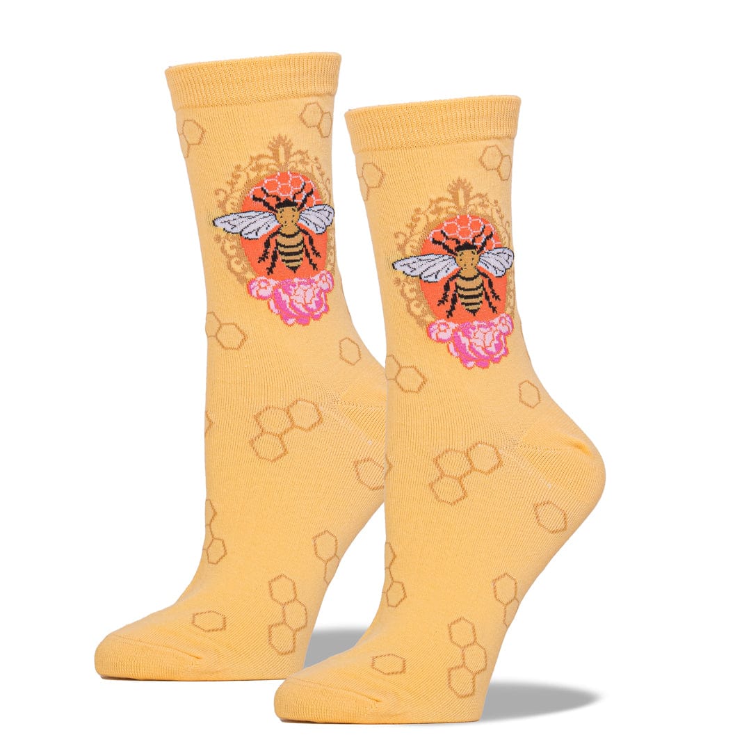 Queen Bee Women's Crew Sock Yellow
