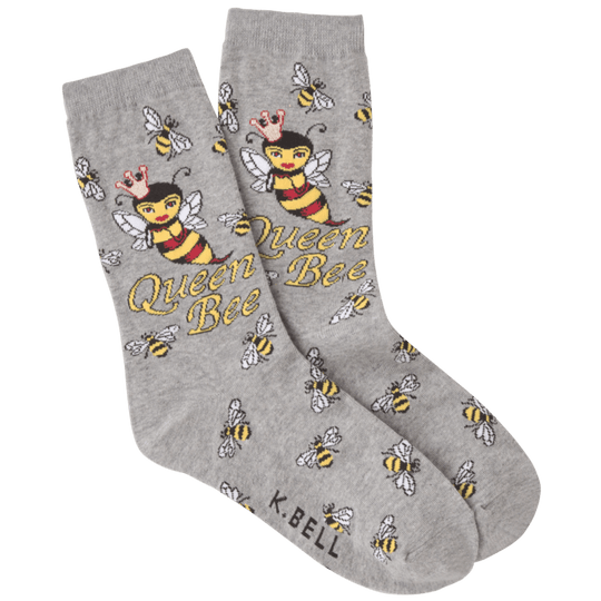 Queen Bee Women's Crew Sock Grey
