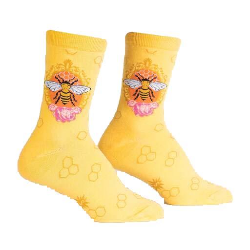 Queen Bee Women's Crew Sock Yellow