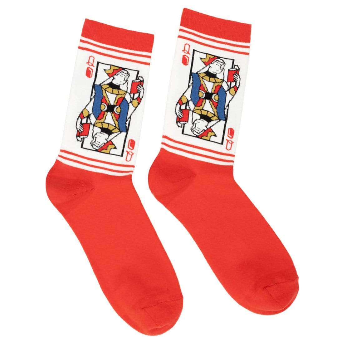 Queen Of Books Women's Crew Socks Red / White