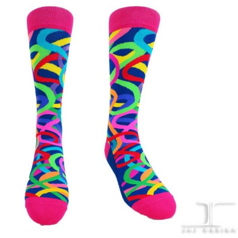 Rainbow Crazy Eight Socks Unisex Crew Sock Medium / multi