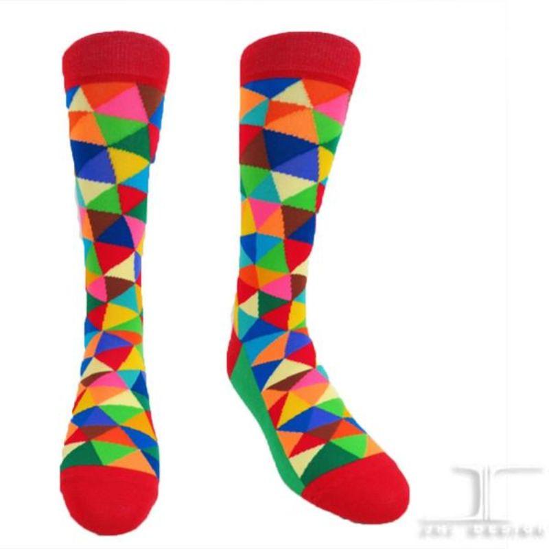 Rainbow Triangles Socks Unisex Crew Sock Medium / multi