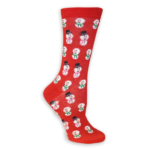 Holiday Snowmen Women’s Holiday Sock Red