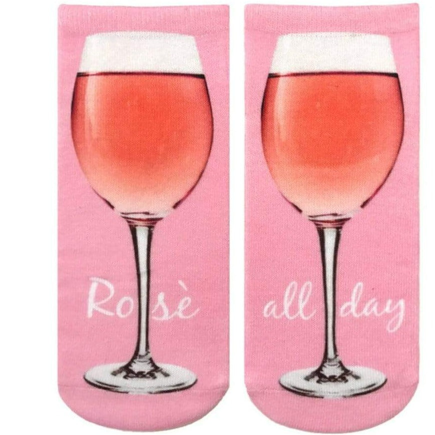 Rose All Day Wine Socks Ankle Sock Pink