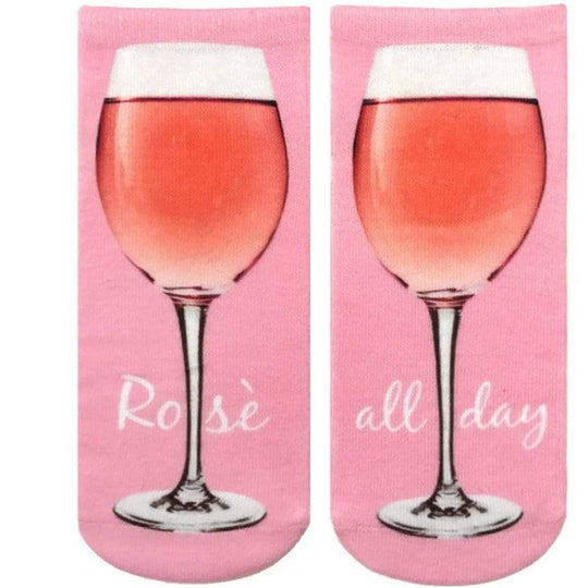 Rose All Day Wine Socks Ankle Sock Pink