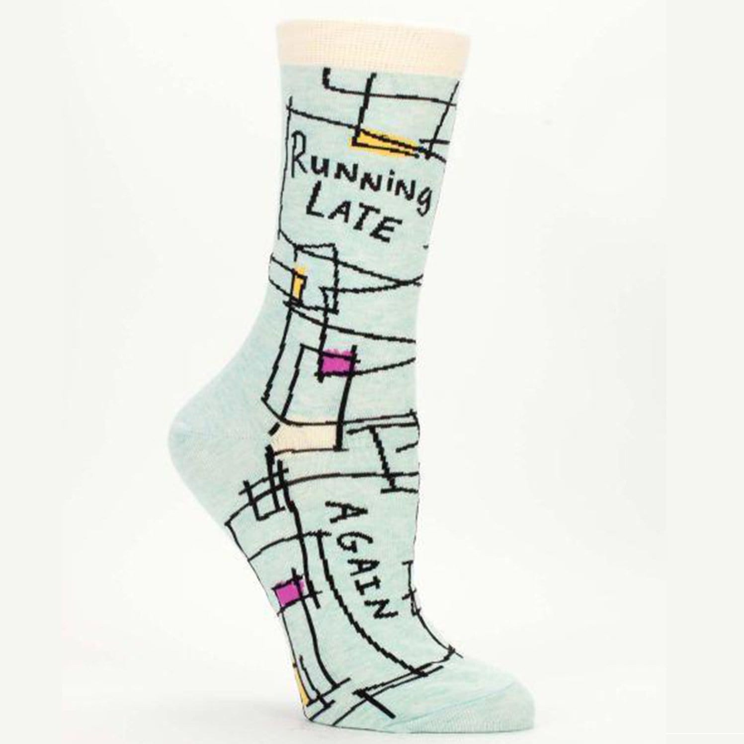 Running Late, Again Socks Women's Crew Sock green