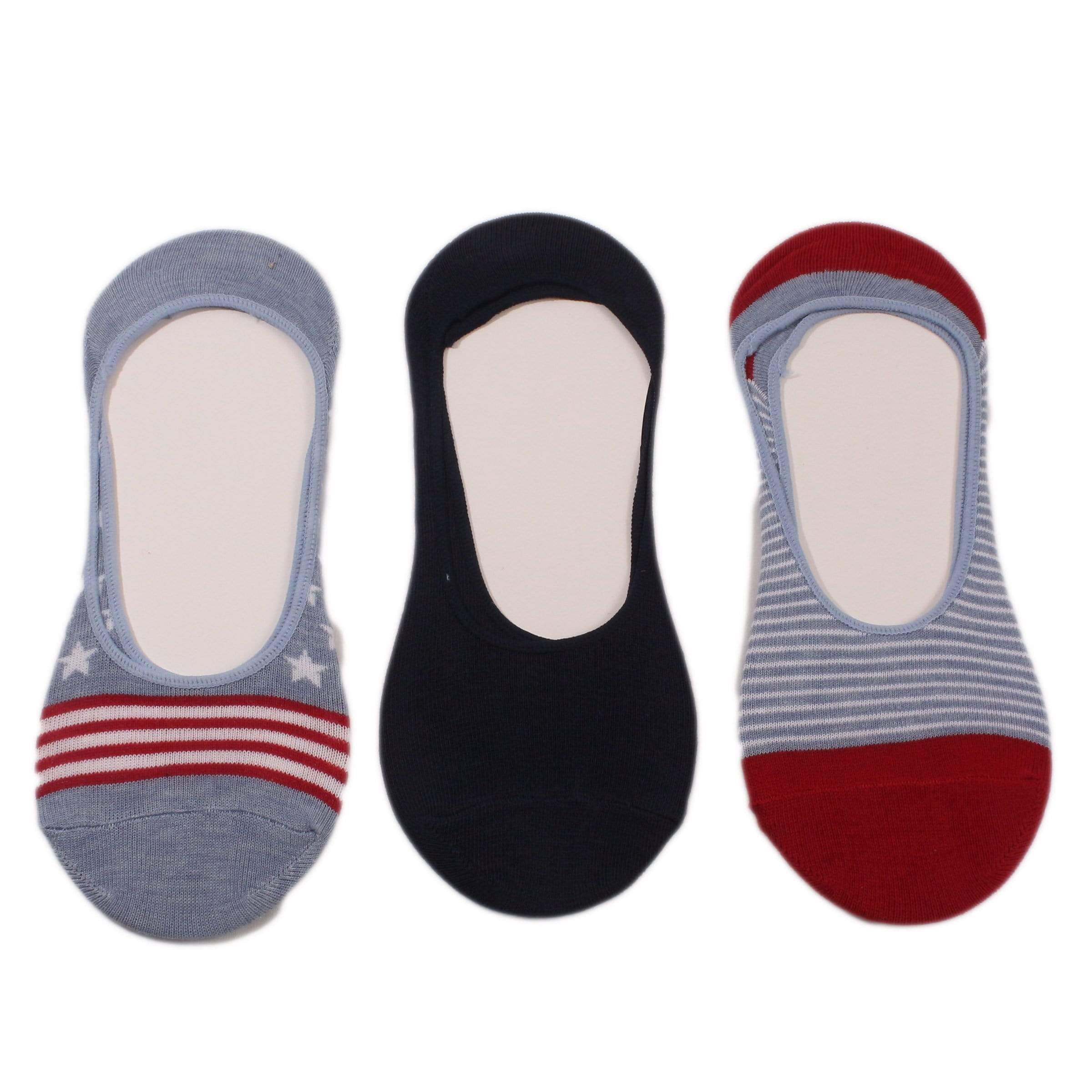 Stars & Stripes 3 Pack Liner Socks Blue / Red