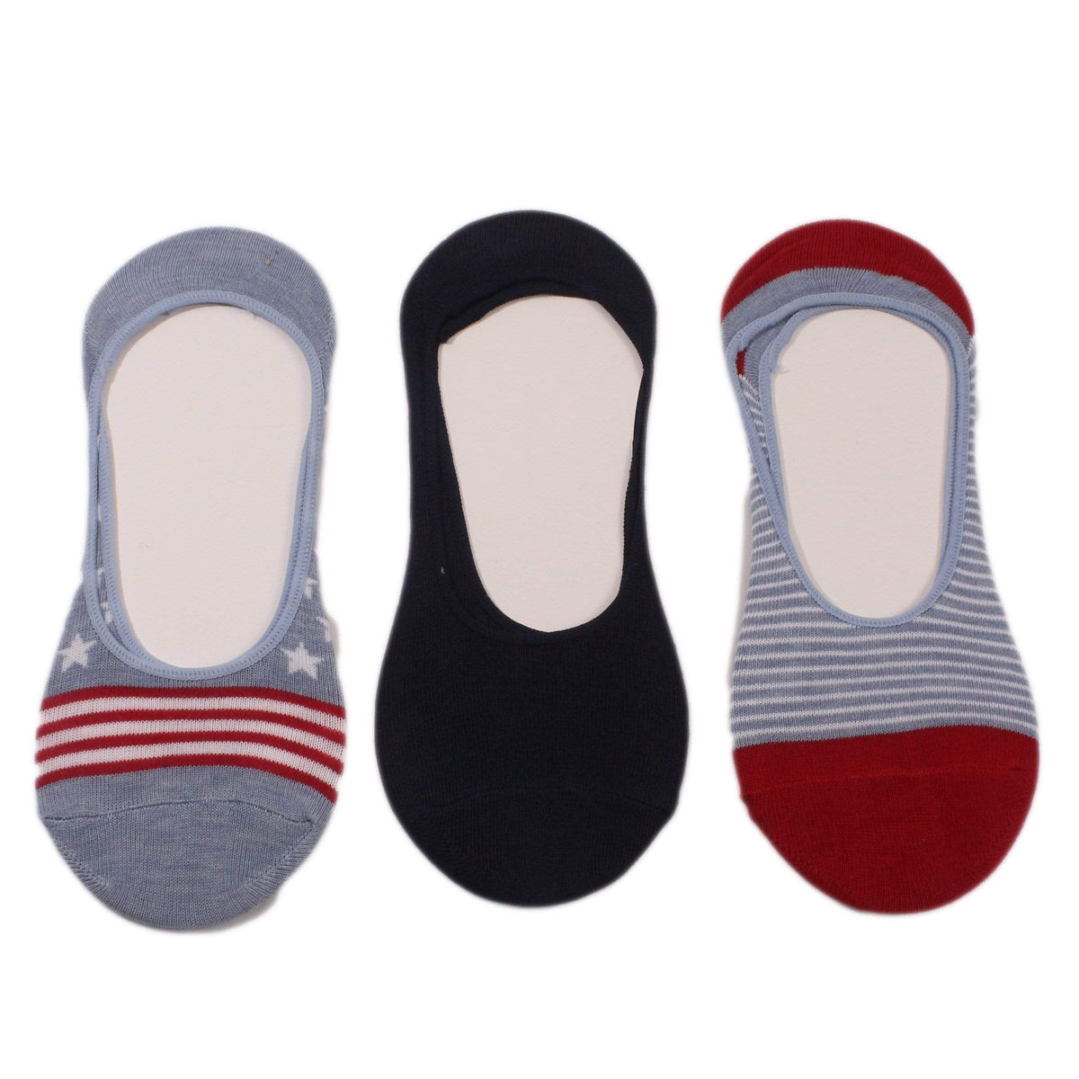 Stars &amp; Stripes 3 Pack Liner Socks Blue / Red