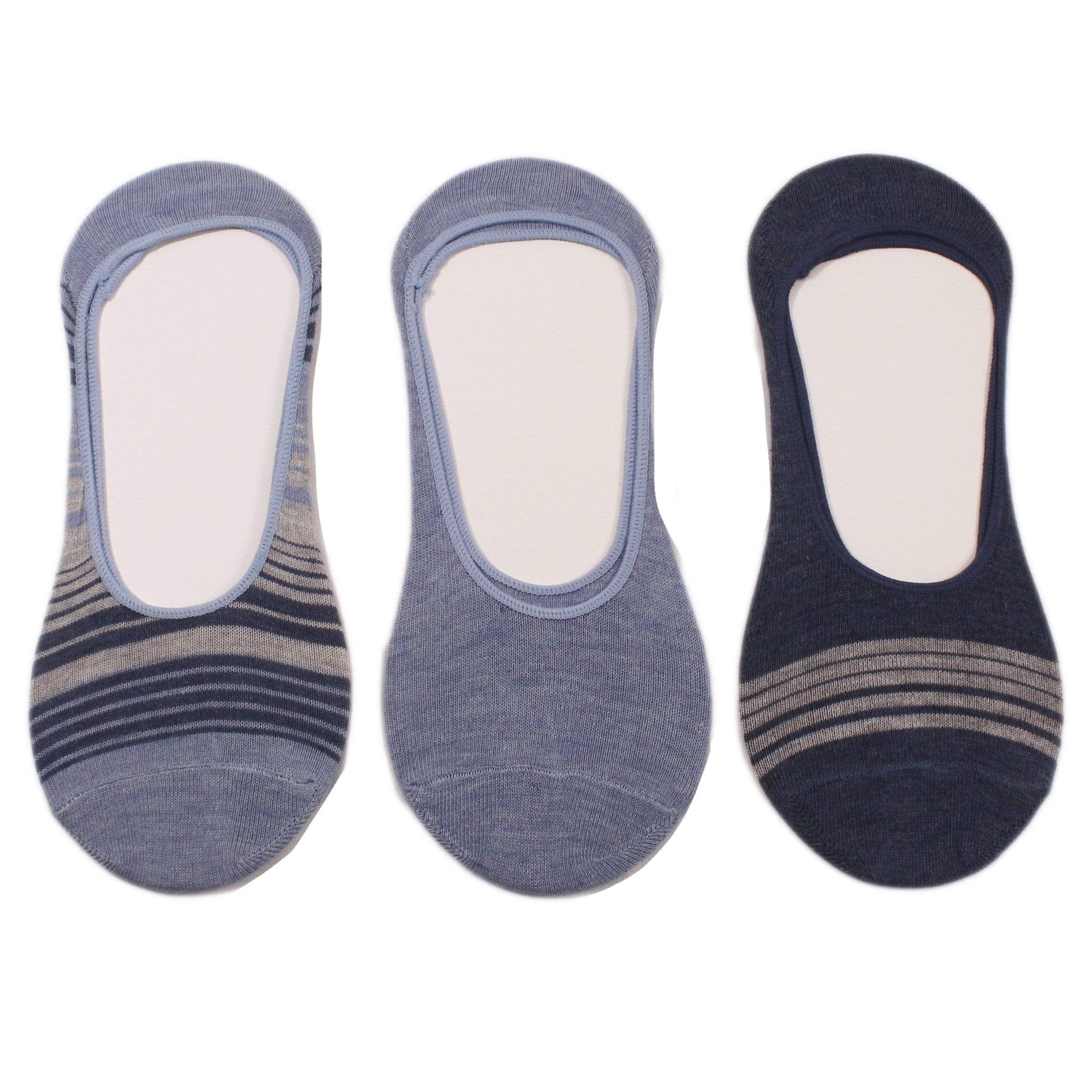 Blue Stripes 3 Pack Liner Socks Blue Stripe