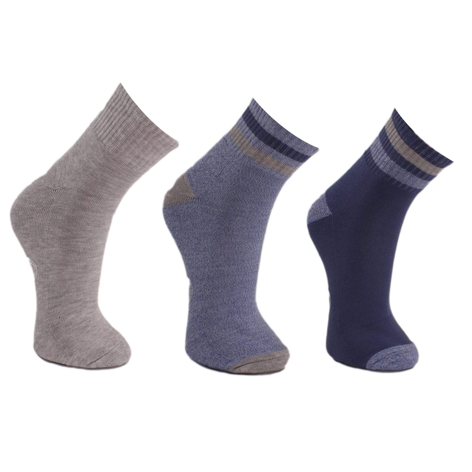 Men's 3 Pack Quarter Socks Blue