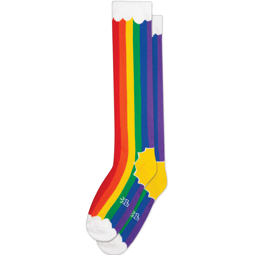 Rainbow Clouds Unisex Knee High Sock Rainbow