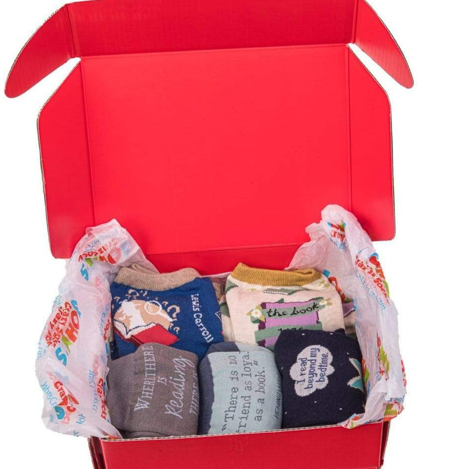 Reader's Gift Box of Socks For Her Blue / Multi