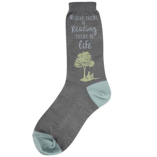 Reading Life Women's Crew Socks Grey