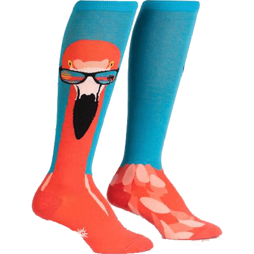Ready To Flamingle Women's Knee High Socks Blue