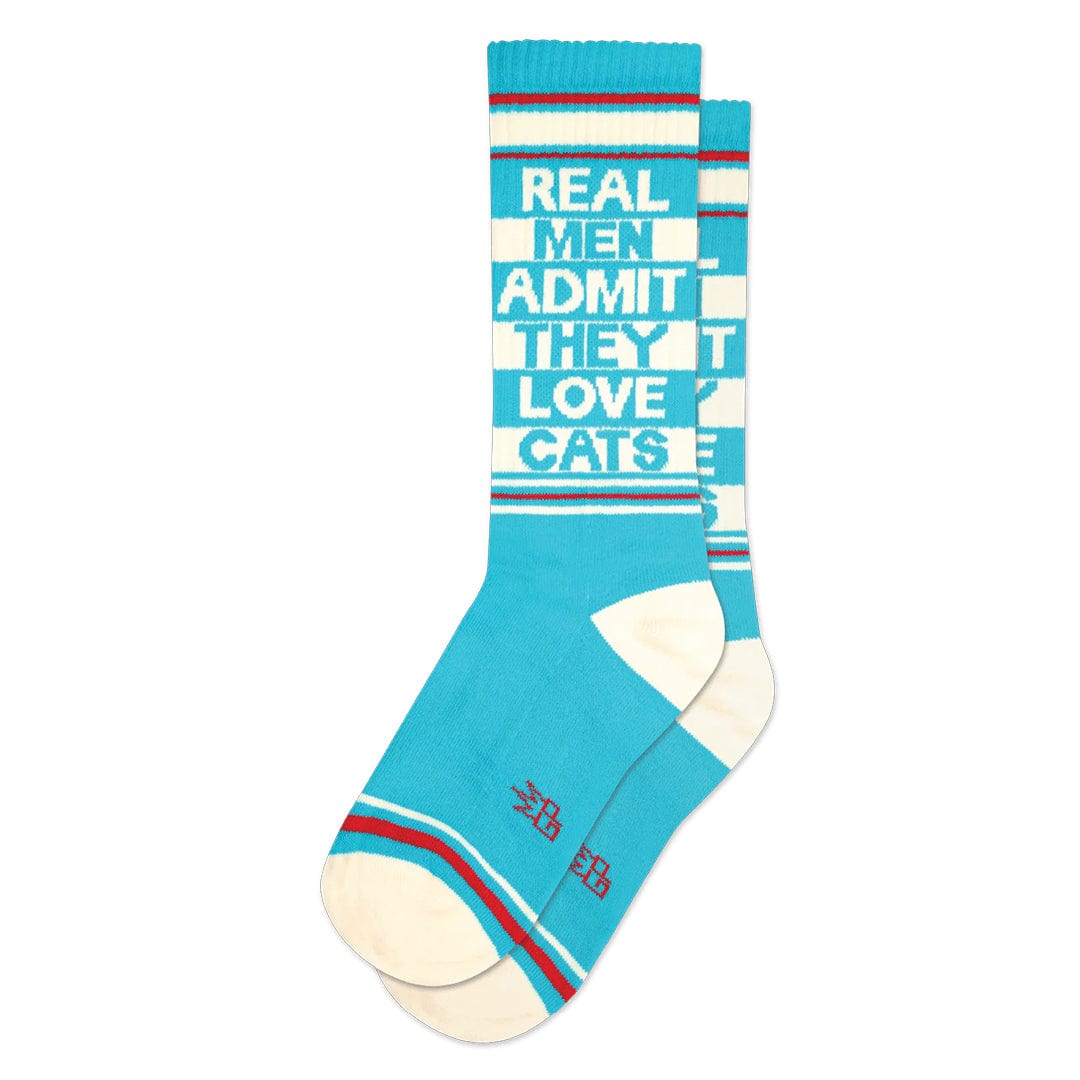 Real Men Admit They Love Cats Unisex Crew Socks Blue