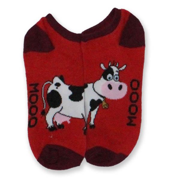 Cow Low Cut Socks Women’s No Show Sock Red