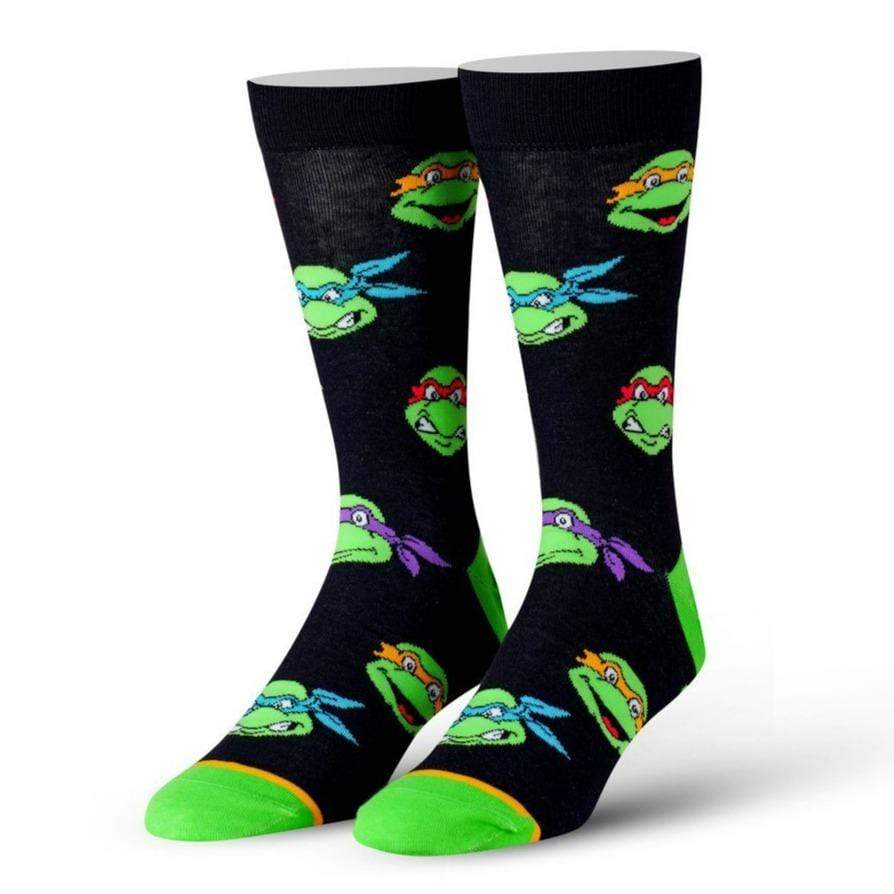 Retro Turtle Heads Men's Crew Sock Black