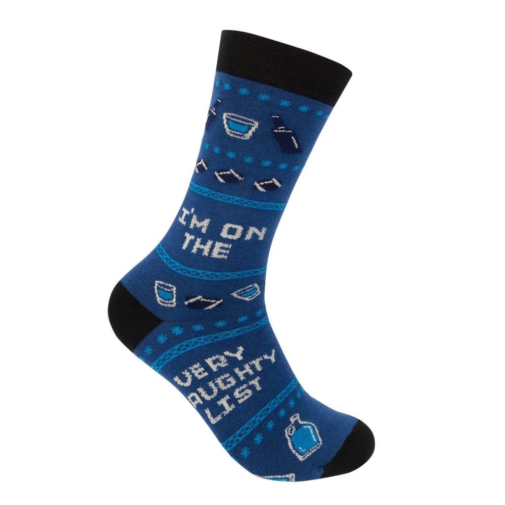 I'm On The Very Naughty List Unisex Crew Socks Blue