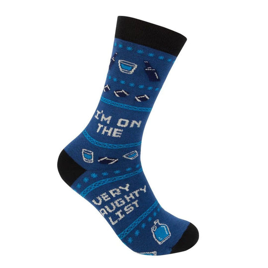 I'm On The Very Naughty List Unisex Crew Socks Blue