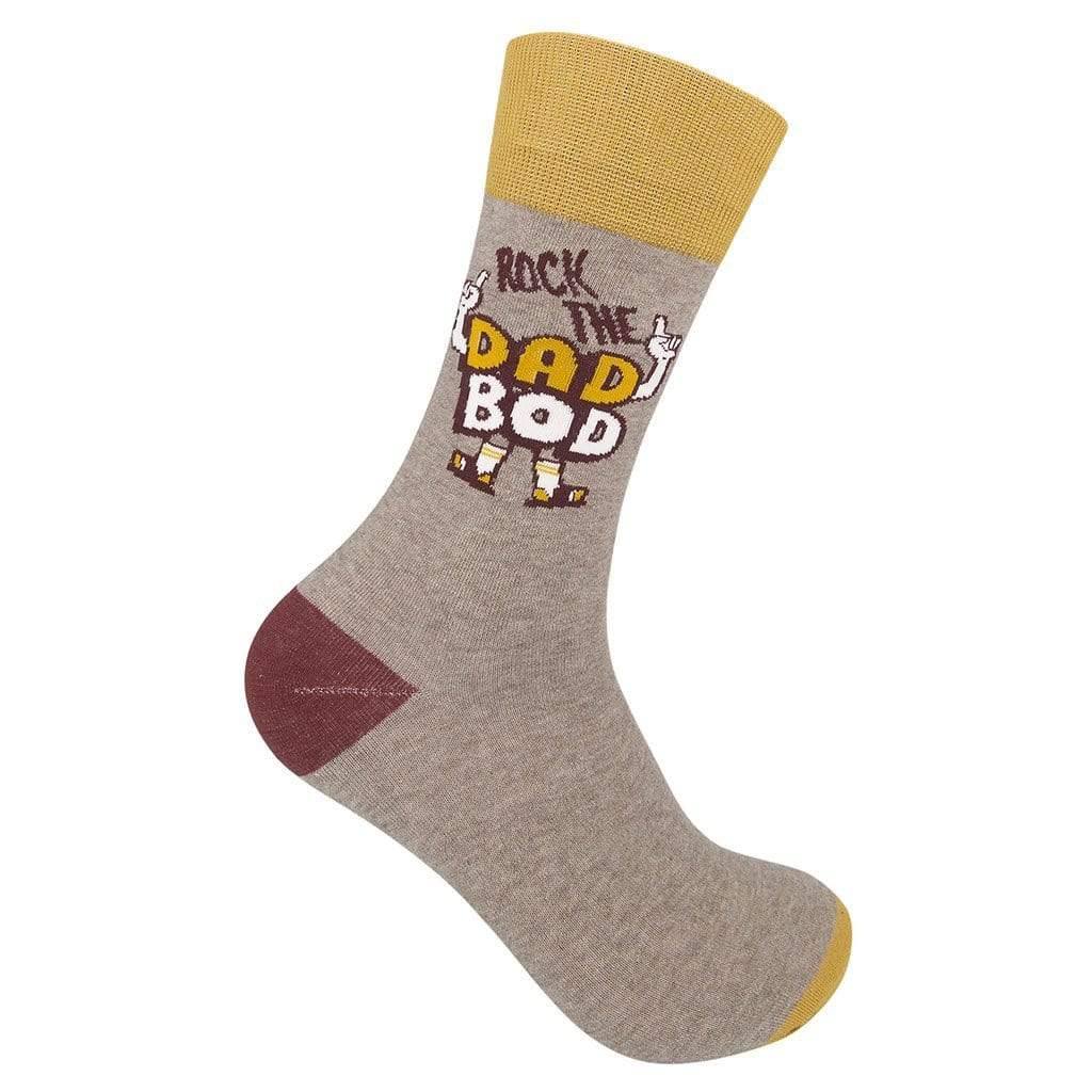 Rock The Dad Bod Men's Crew Sock Tan