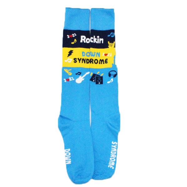 Rockin' Down Syndrome  Unisex Knee High Sock Blue