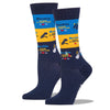 Navy Striped Rockin' Down Syndrome - Crew Sock