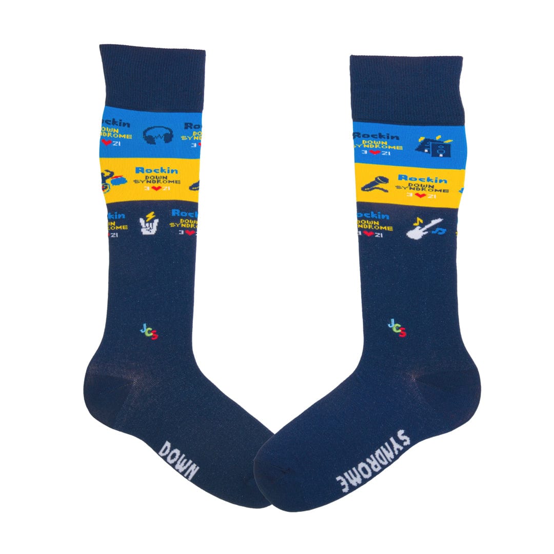 Rockin&#39; Down Syndrome Socks Knee High Sock Navy / Men&#39;s