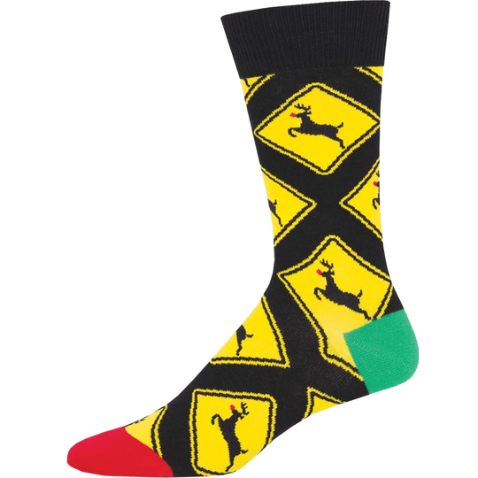 Rudolph Xing Men's Crew Sock Black