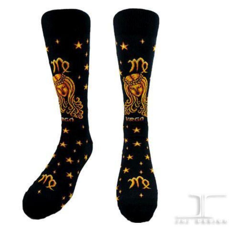 Virgo Constellation Socks Unisex Crew Sock black