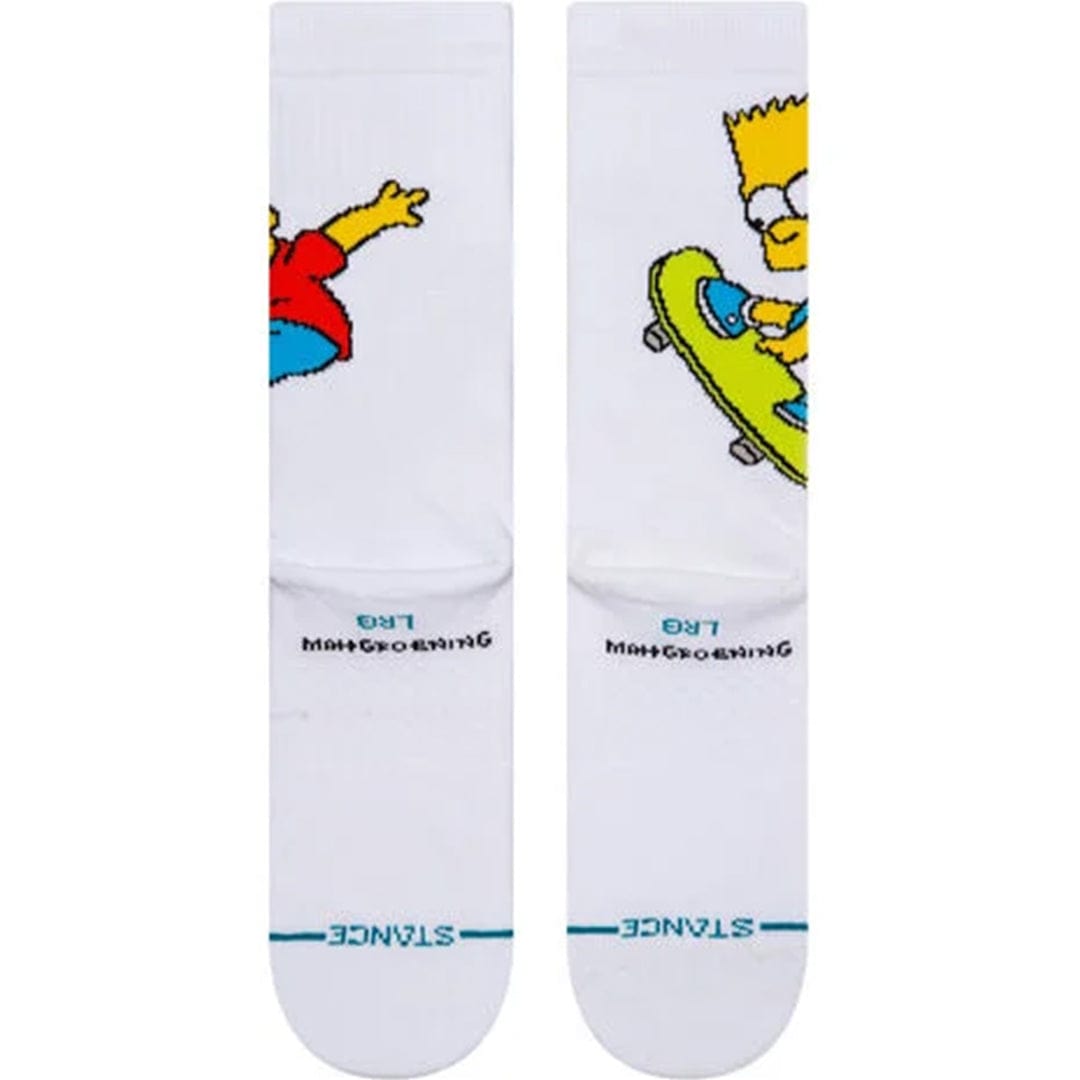 Bart Simpson Men&#39;s Crew Socks White