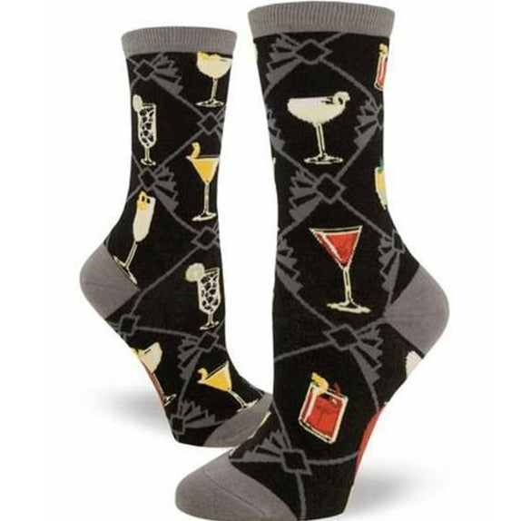 Speakeasy Cocktails Socks Women's Crew Sock black