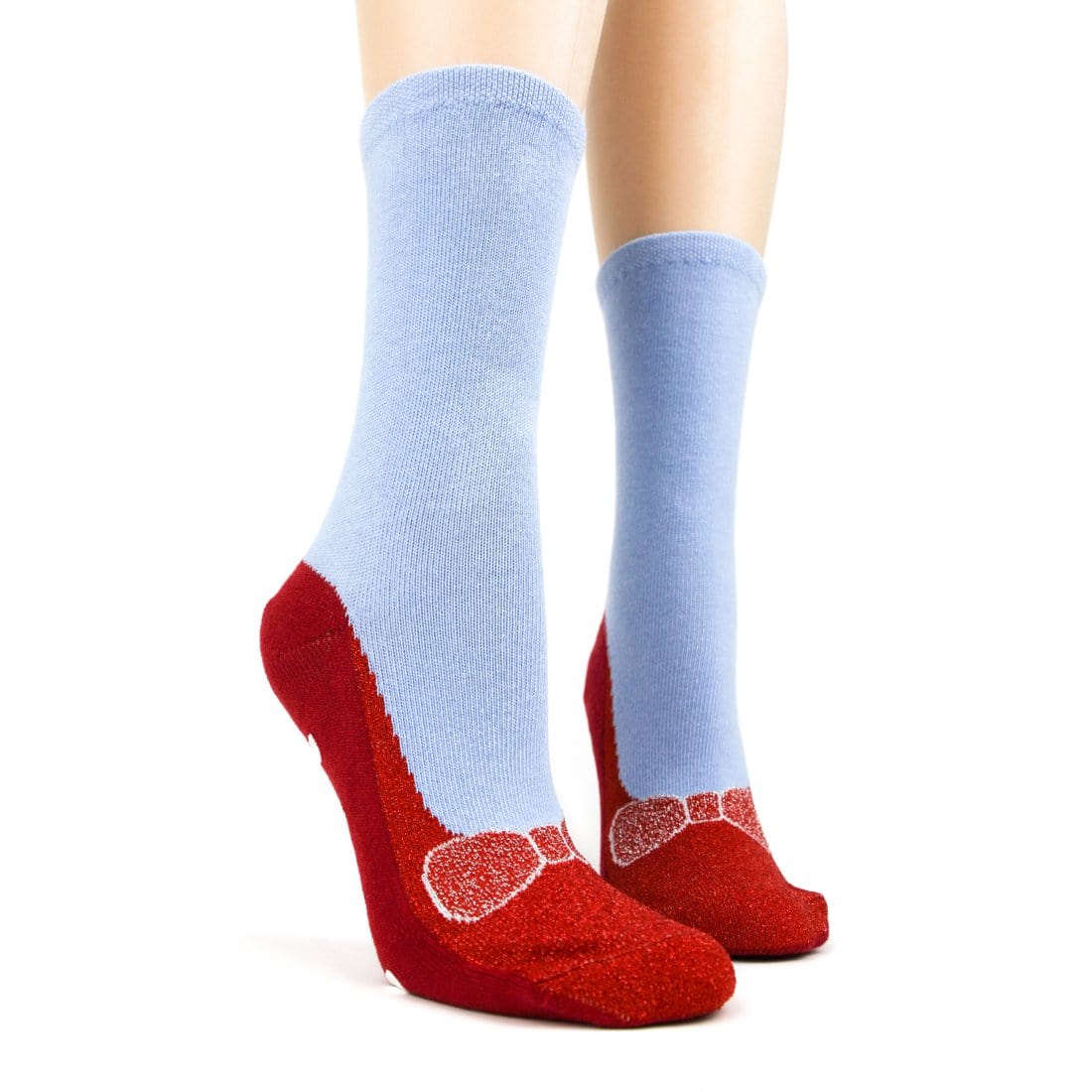 Red Slipper Socks Women's Crew Sock blue